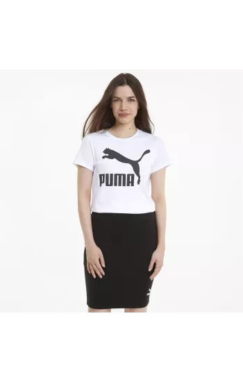 Tricou Femei Puma, cu imprimeu Logo, Alb