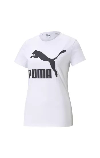 Tricou Femei Puma, cu imprimeu Logo, Alb